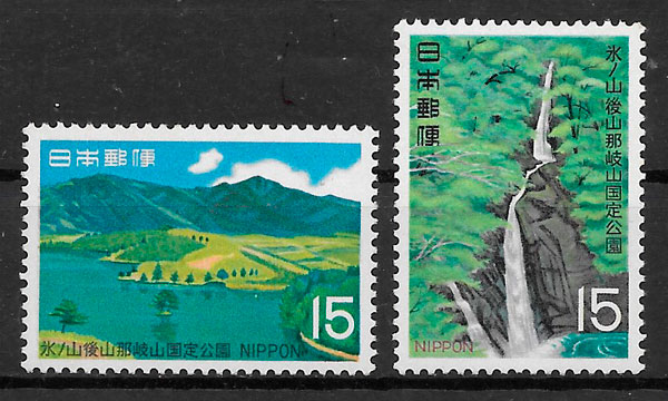filatelia colección parques nacionales Japón 1969