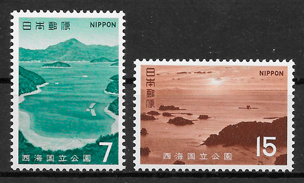 sellos parques nacionales Japón 1971