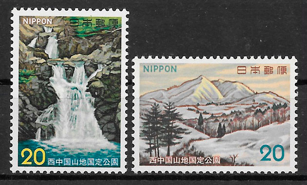 colección sellos parques nacionales Japón 1973