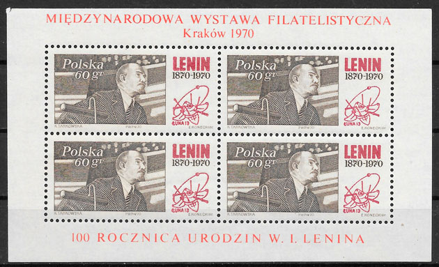 filatelia personalidades Polonia 1970