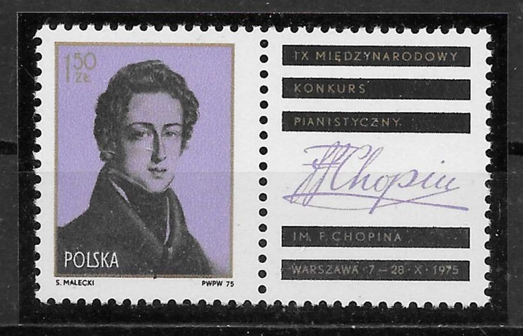 filatelia personalidades Polonia 1975