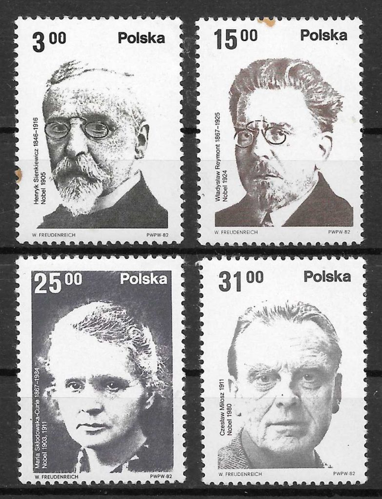 sellos personalidades Polonia 1982