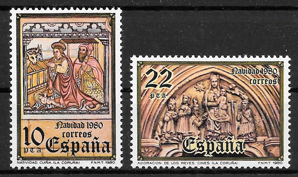 sellos navidad Espana 1980