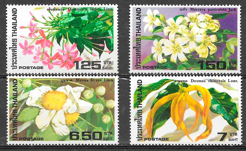 filatelia flora Tailandia 1982