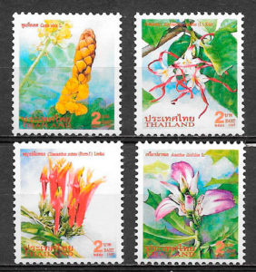 colección sellos flora Tailandia 1997