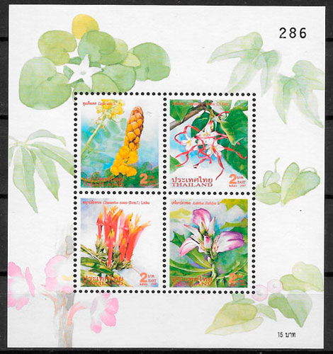 colección sellos flora Tailandia 1996
