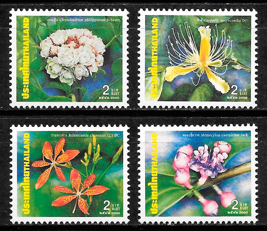 colección sellos flora Tailandia 2000