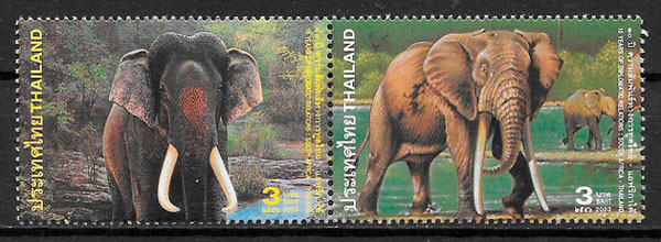 colección sellos fauna Tailandia 2003