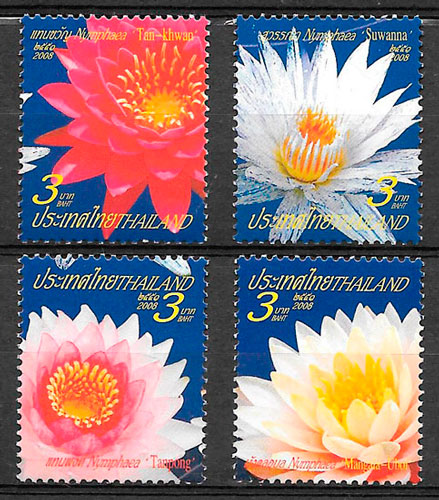 colección selos flora Tailandia 2008