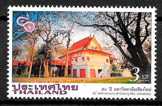 filatelia colección arquitectura Tailandia 2014
