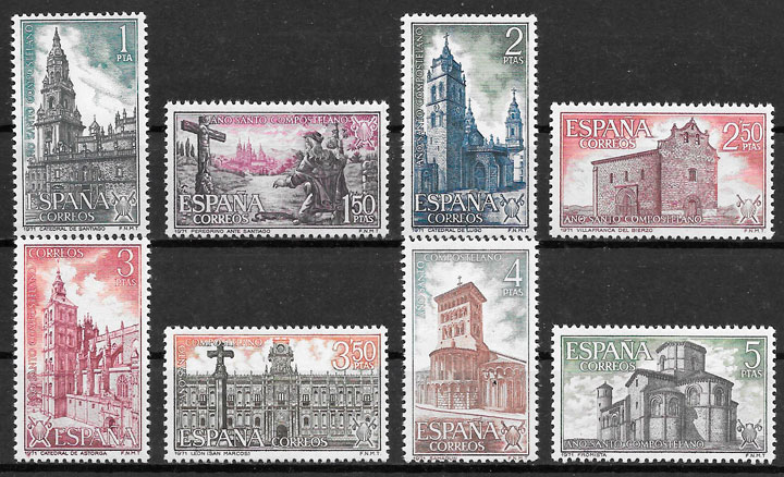 sellos Espana arquitectura 1971