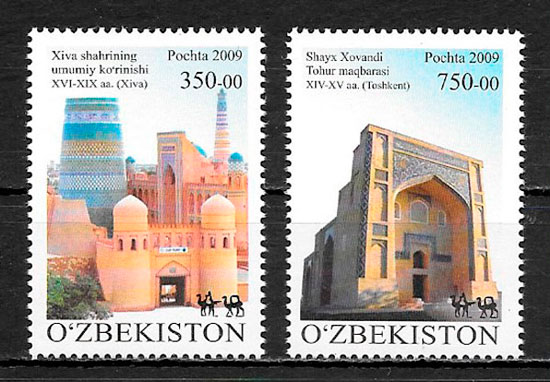filatelia arquitectura Ozbekistan 2009