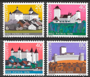 filatelia coleccion arquitectura Suiza 1976