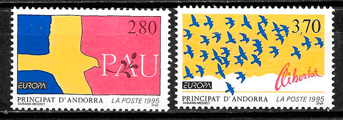 sellos Europa Andorra Francesa 1995