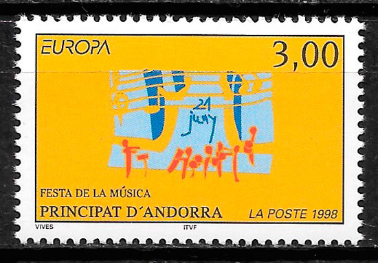 filatelia coleccion Europa Andorra Francesa 1998