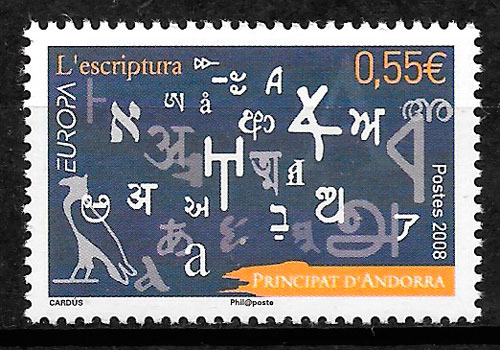 sellos Europa Adorra Francesa 2008