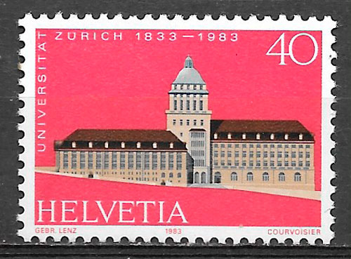 filatelia coleccion arquitectura Suiza 1983