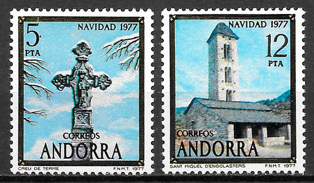 filatelia coleccion navidad Andorra Espanola 1977