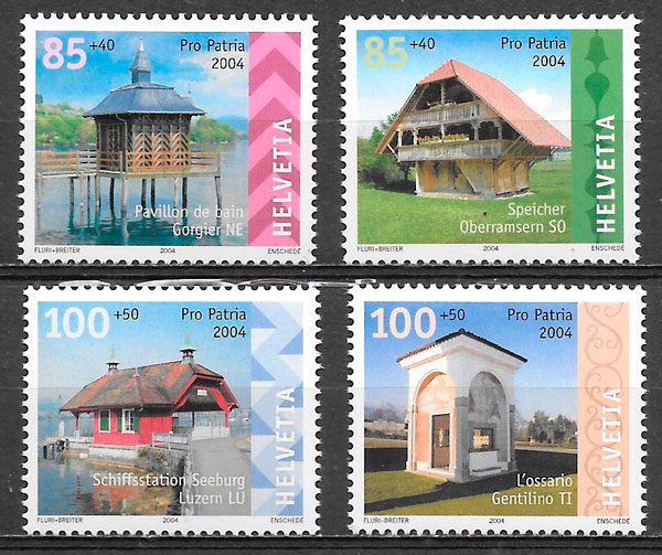 coleccion sellos arquitectura 2004 Suiza