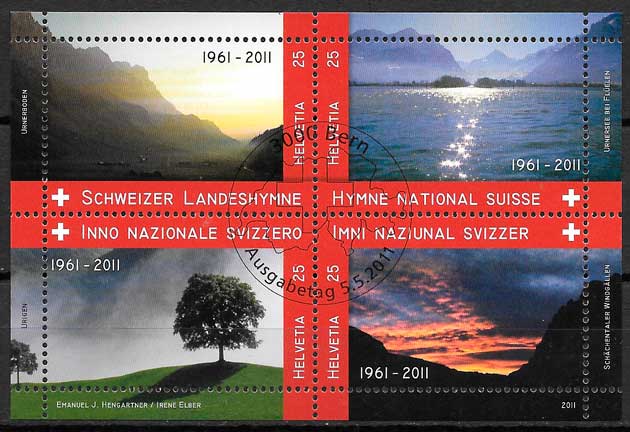 filatelia coleccion turismo Suiza 2011