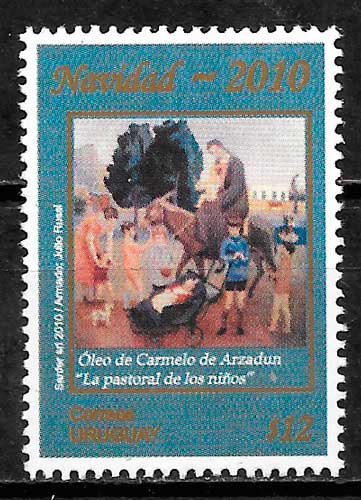 sellos navidad Uruguay 2010