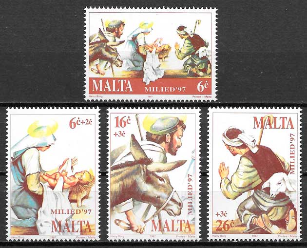 sellos navidad Malta 1997