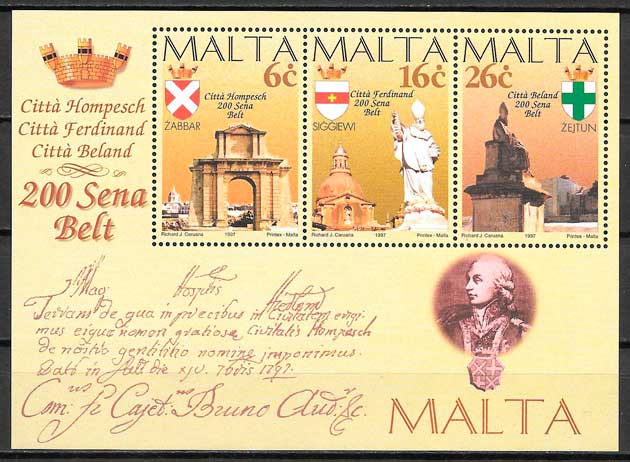 coleccion sellos turismo Malta 1997