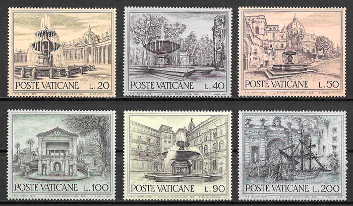 filatelia arquitectura Vaticano 1975