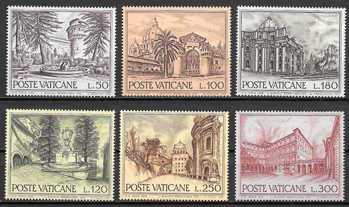 sellos arquitectura Vaticano 1976