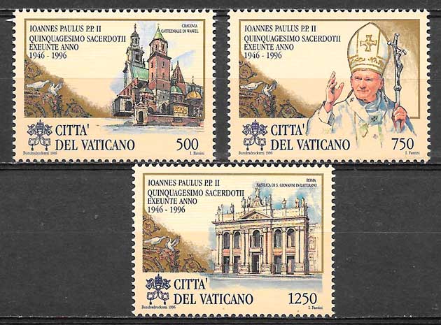 filatelia arquitectura Vaticano 1996