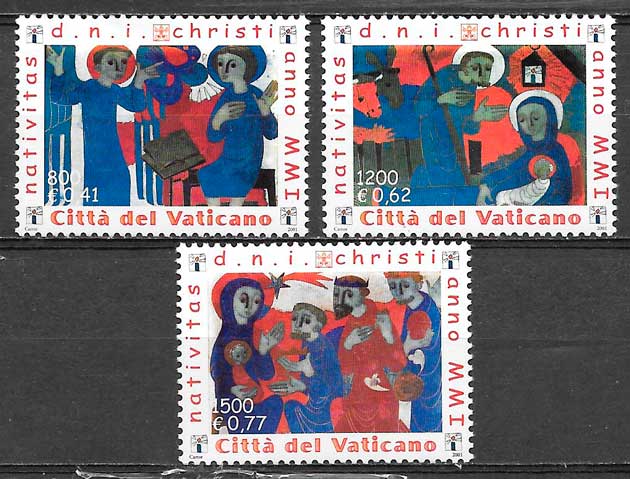 sellos navidad vaticano 2001