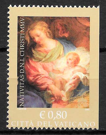 filatelia navidad Vaticano 2005