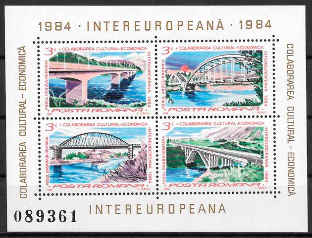 coleccion sellos arquitectura Rumania 1984