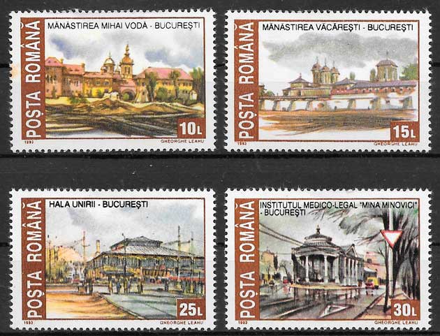 sellos arquitectura Rumania 1993