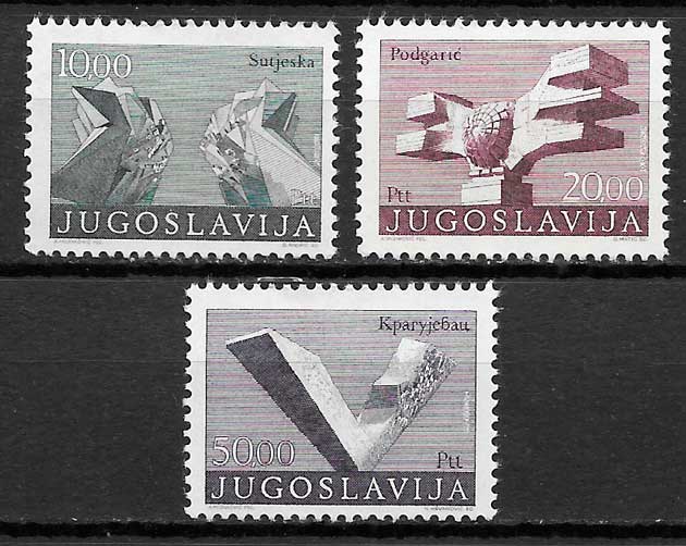 sellos arquitectura Yugoslavia 1974