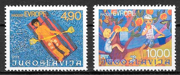 filatelia coleccion arte Yugoslavia 1977
