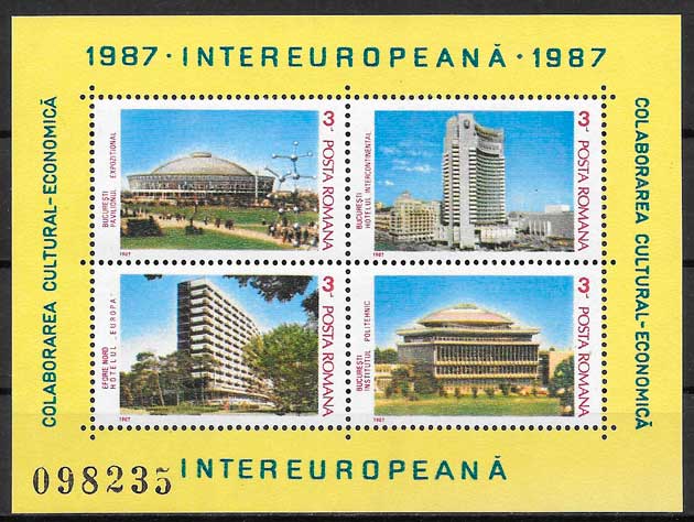 sellos arquitectura Rumania 1987