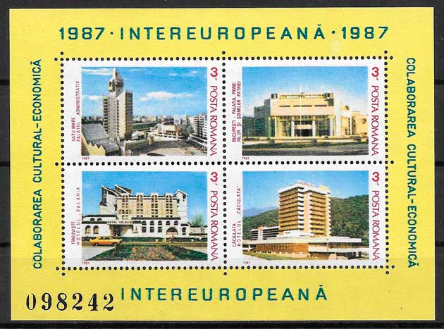 sellos arquitectura Rumania 1987