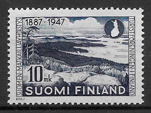 filatelia turismo Finlandia 1947