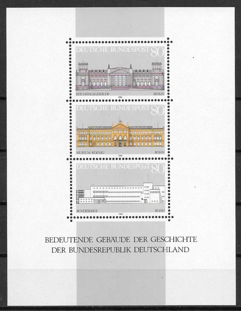 coleccion sellos arquitectura Alemania 1986