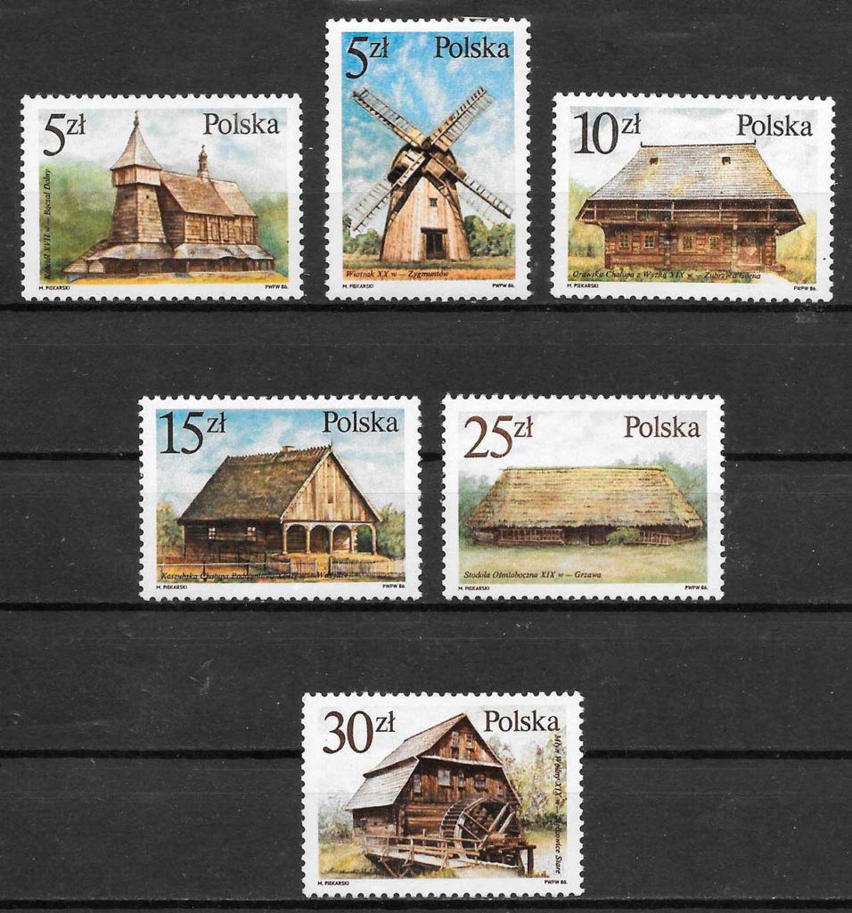 sellos arquitectura Polonia 1986
