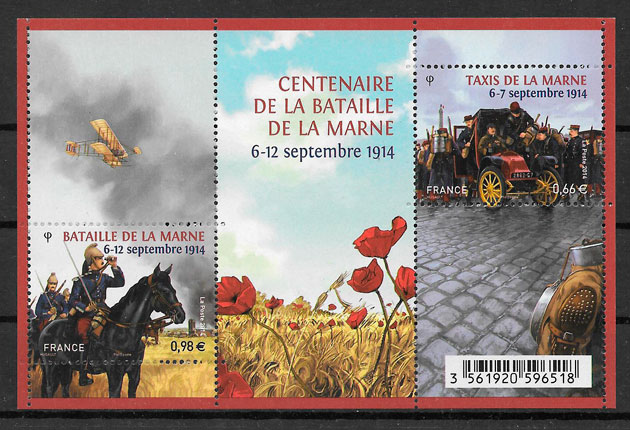 colección sellos temas varios Francia 2014
