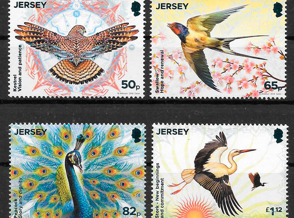 colección sellos fauna Jersey 2019