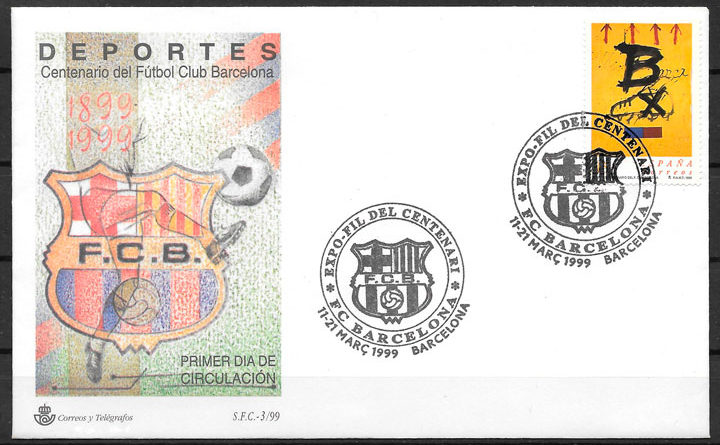 filatelia colección fútbol España 1999