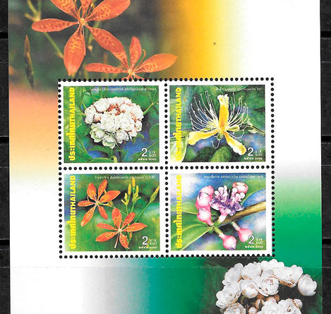 colección sellos flora Tailandia 2000