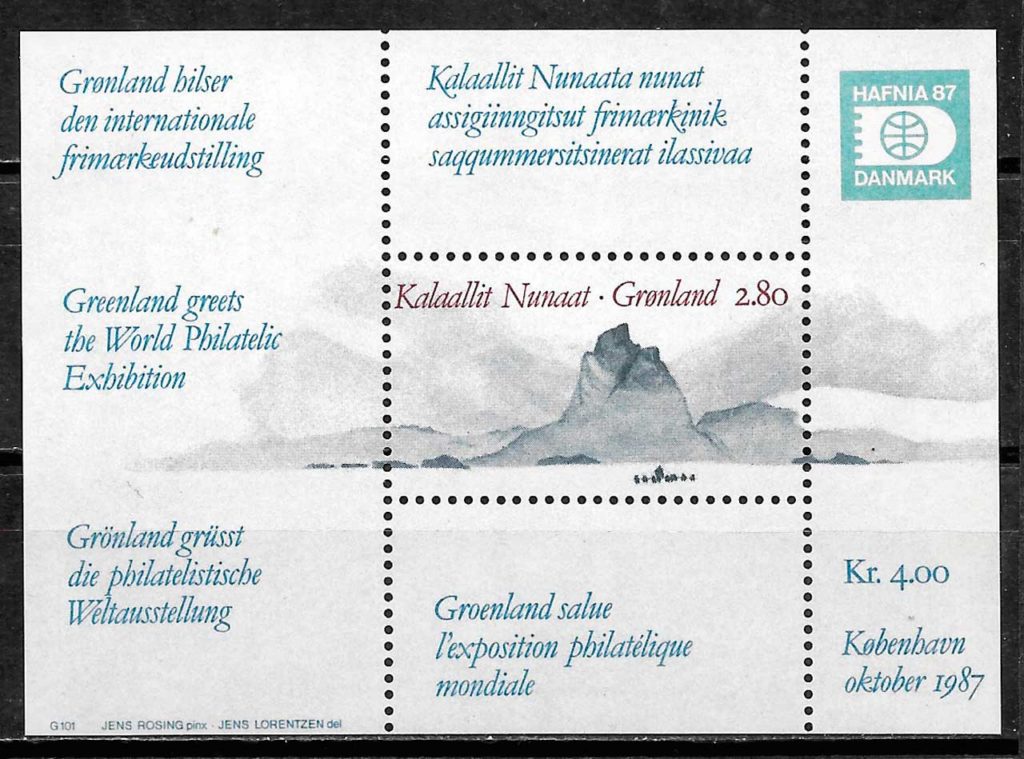 filatelia turismo Groenlandia 1987