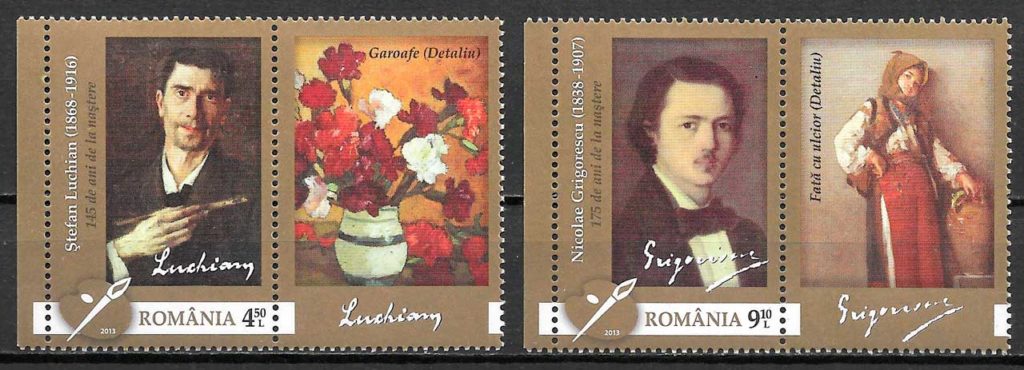 coleccion sellos pintura Rumania 2013