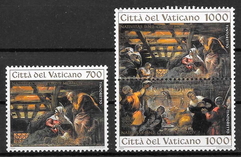sellos navidad Vaticano 1992