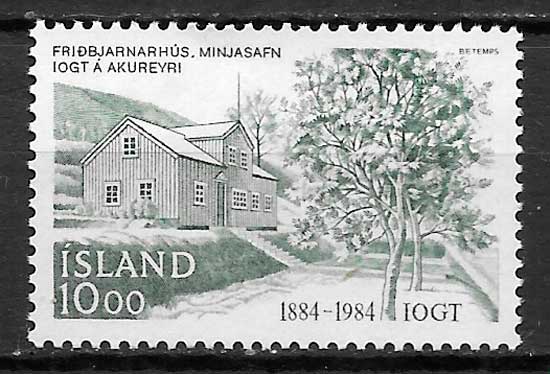 filatelia coleccion arquitectura Islandia 1984