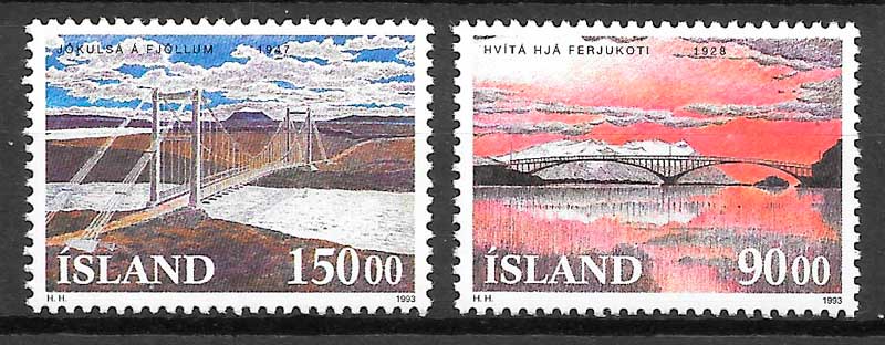 coleccion sellos arquitectura Islandia 1993
